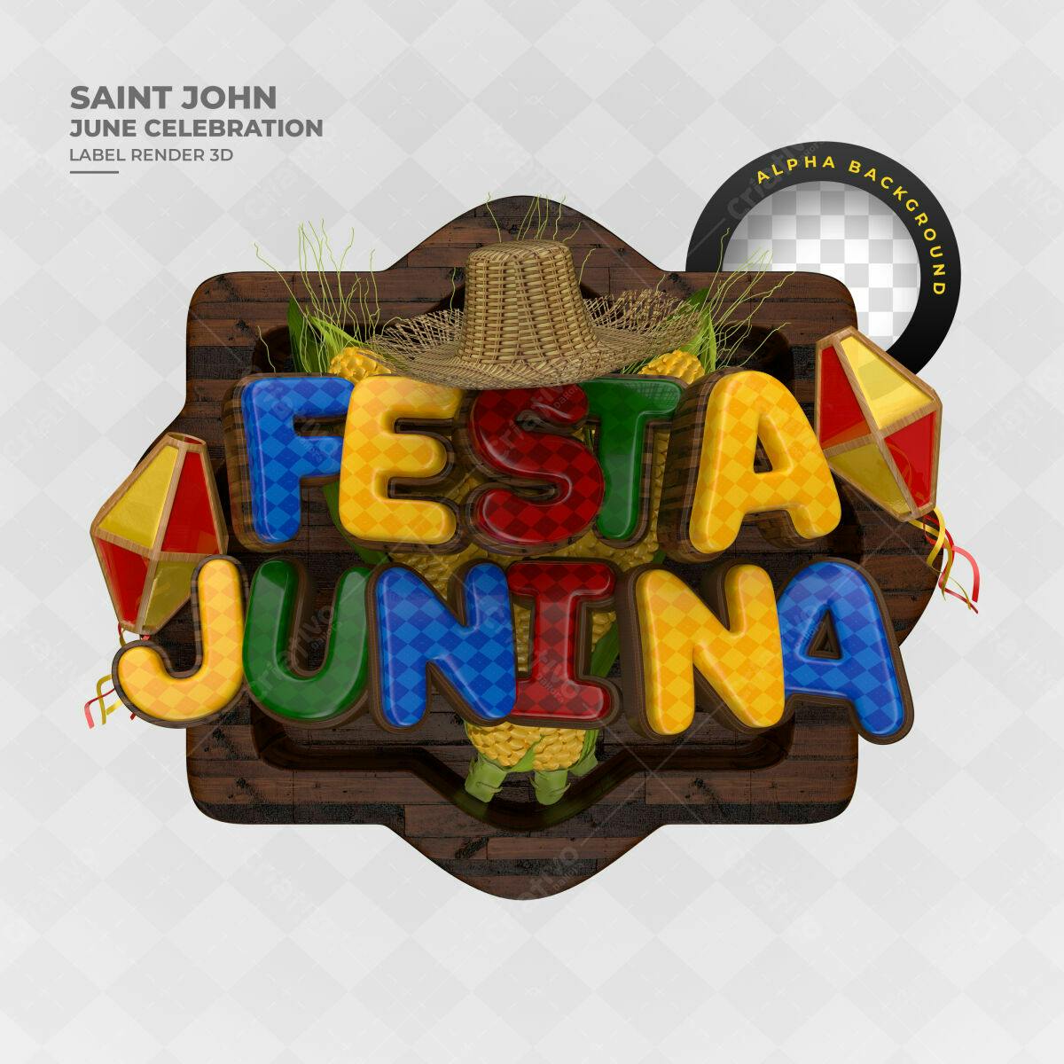 Label Festa Junina PSD Editável