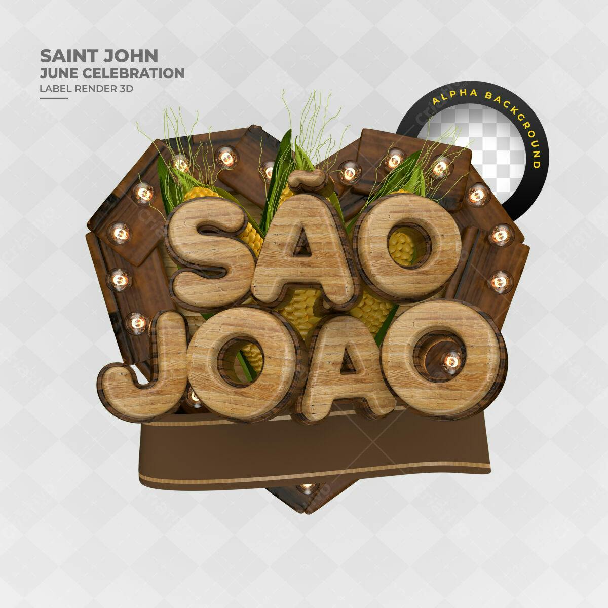 Label Festa Junina São João PSD Editável