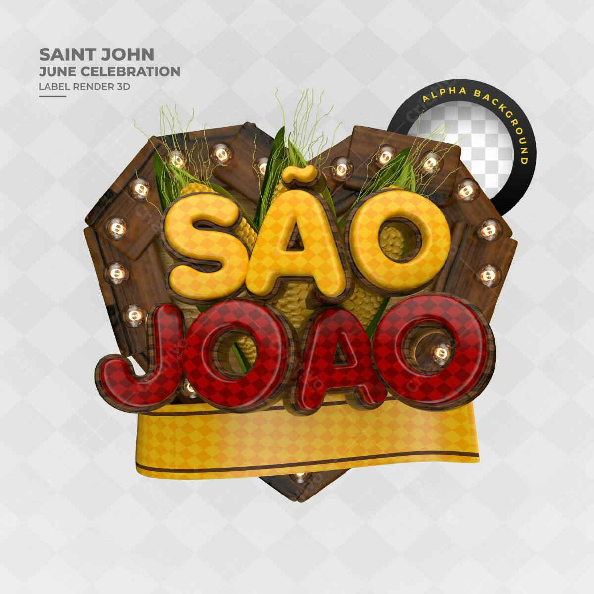 Label para Festa Junina São João PSD Editável