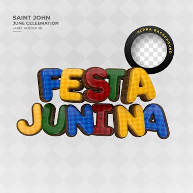 Selo 3d são joão festa junina