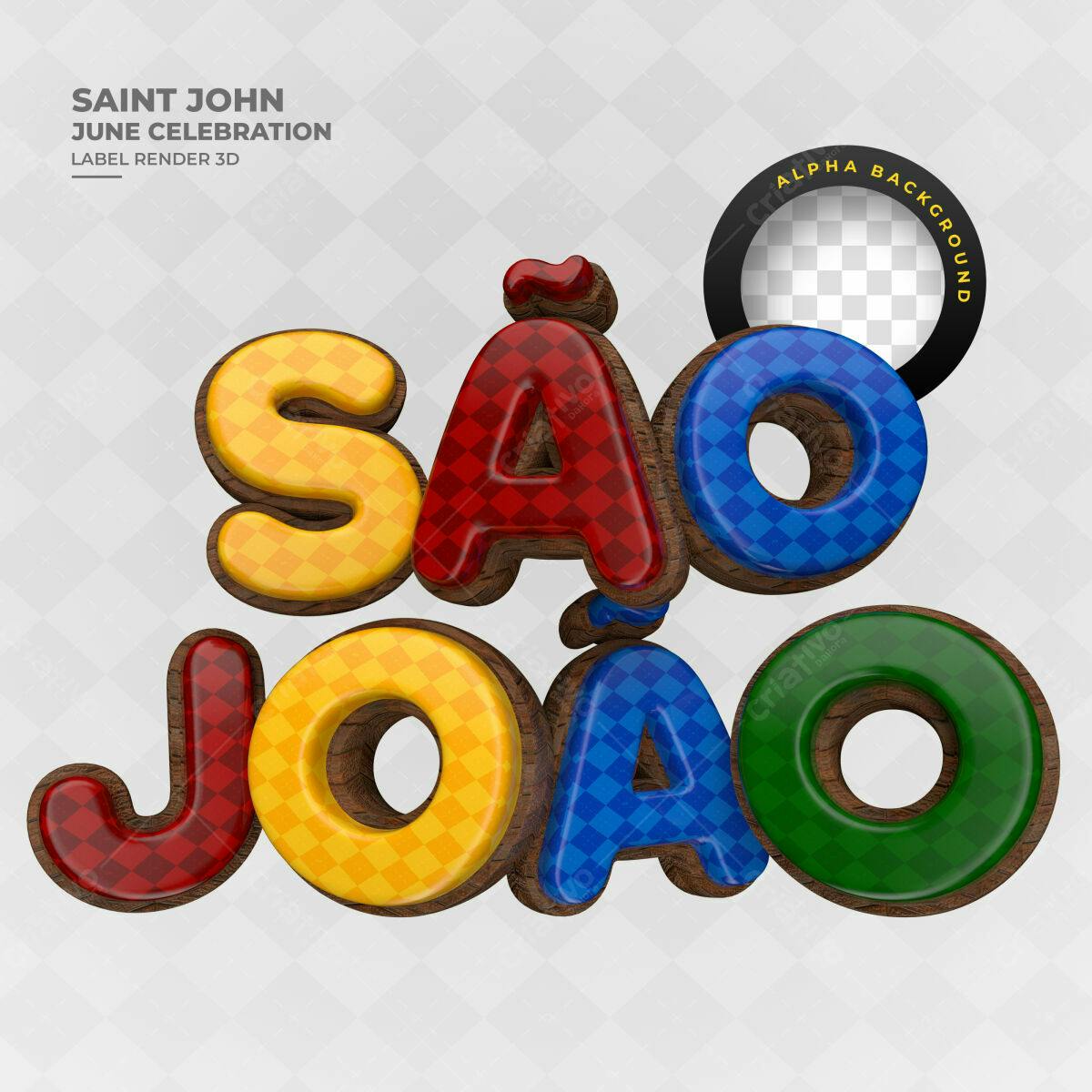 Label São João Festa Junina PSD Editável