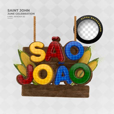 Selo 3d são joão festa junina