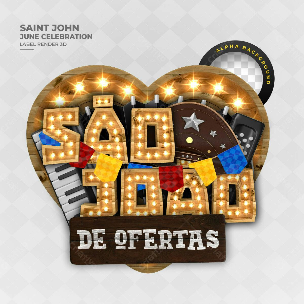 Label para Festa Junina São João PSD Editável