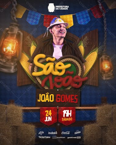 Flyer são joão festa junina evento