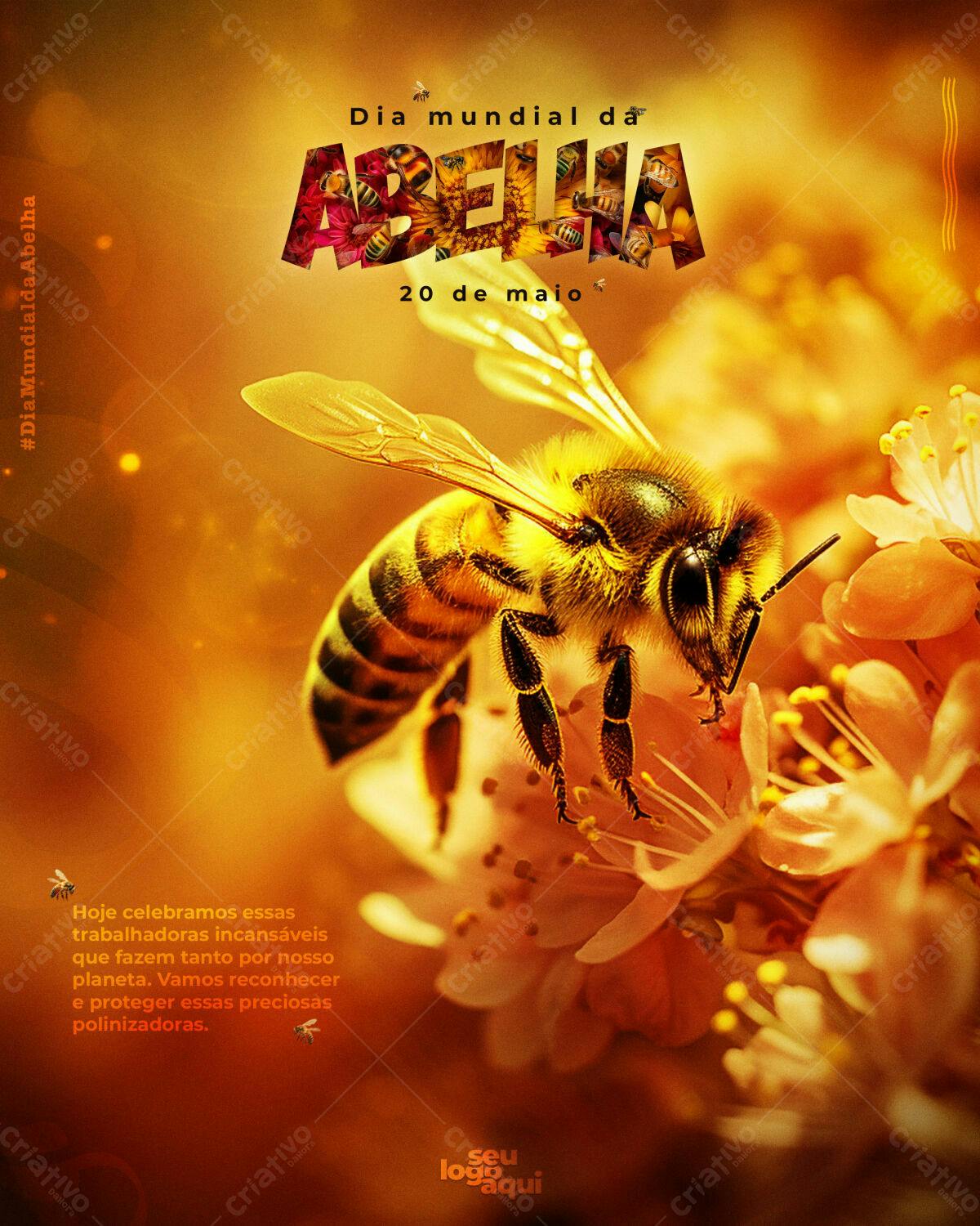 Flyer Dia Mundial da Abelha PSD Editável