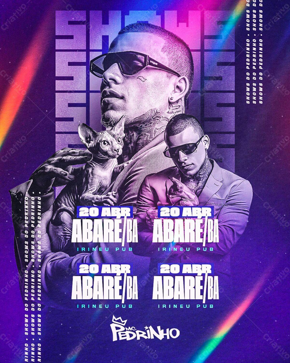 Flyer para Show do MC Pedrinho PSD Editável