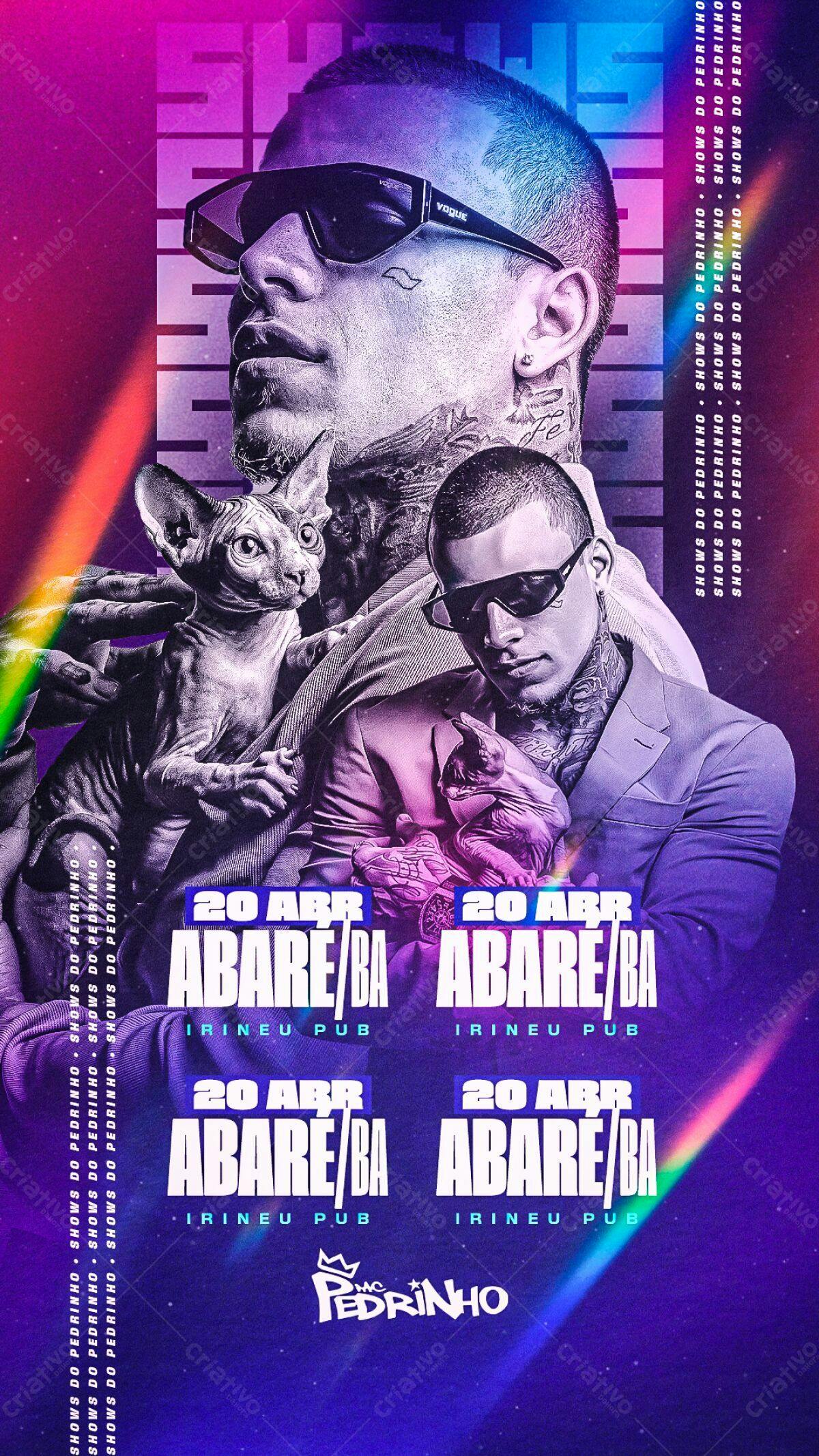 Flyer para Show do MC Pedrinho PSD Editável