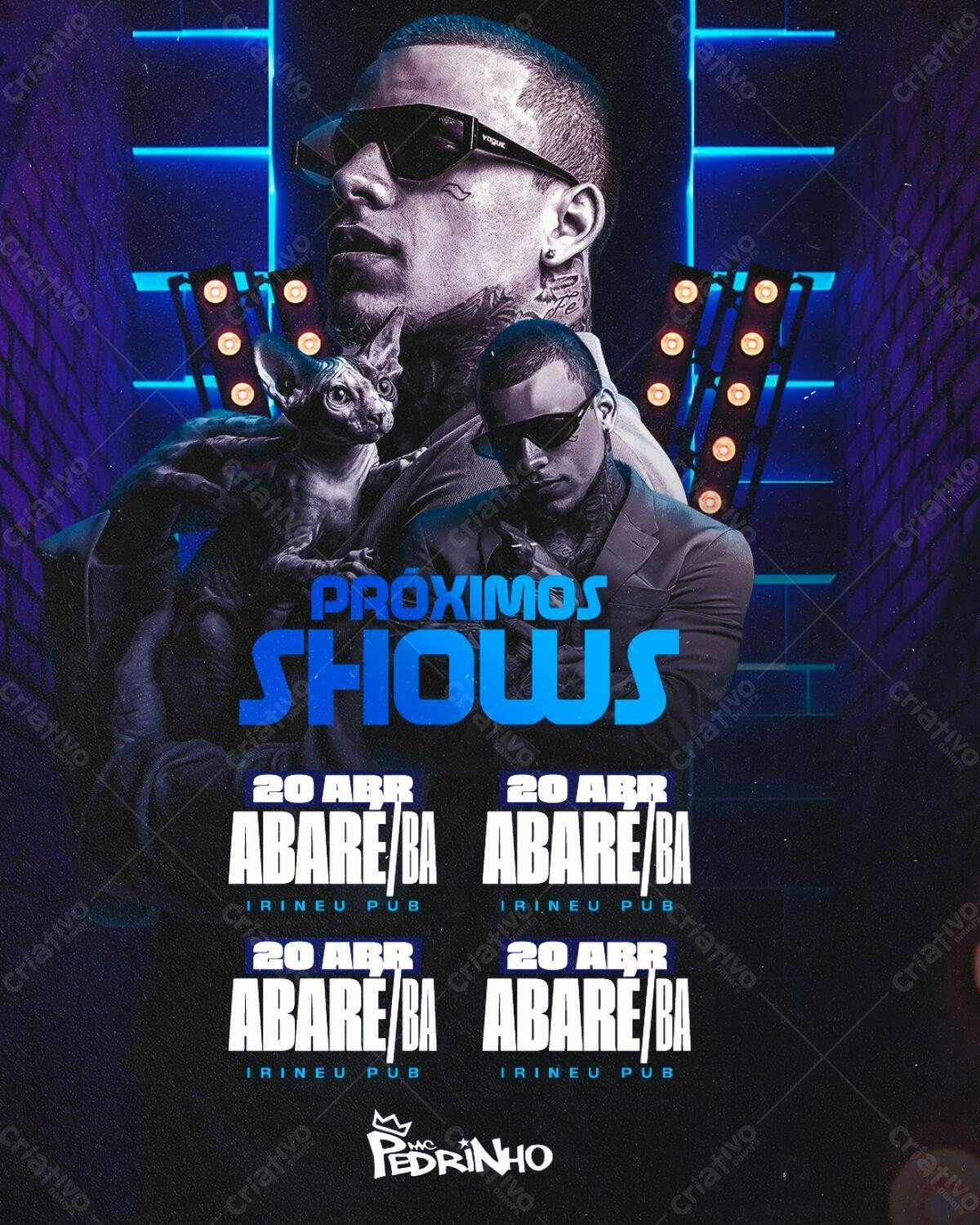 Flyer para Shows do Mc Pedrinho PSD Editável
