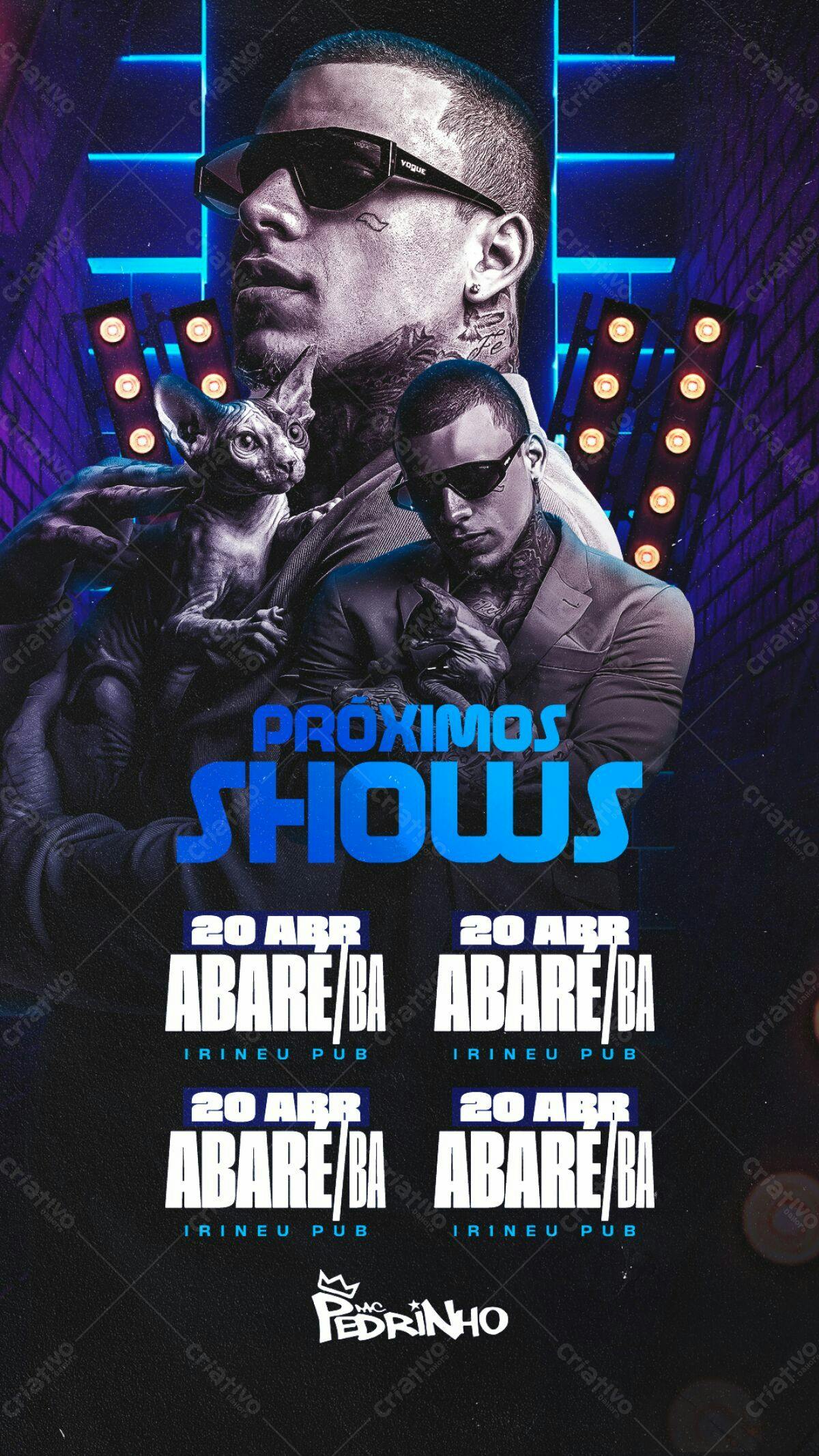 Flyer para Shows do MC Pedrinho PSD Editável