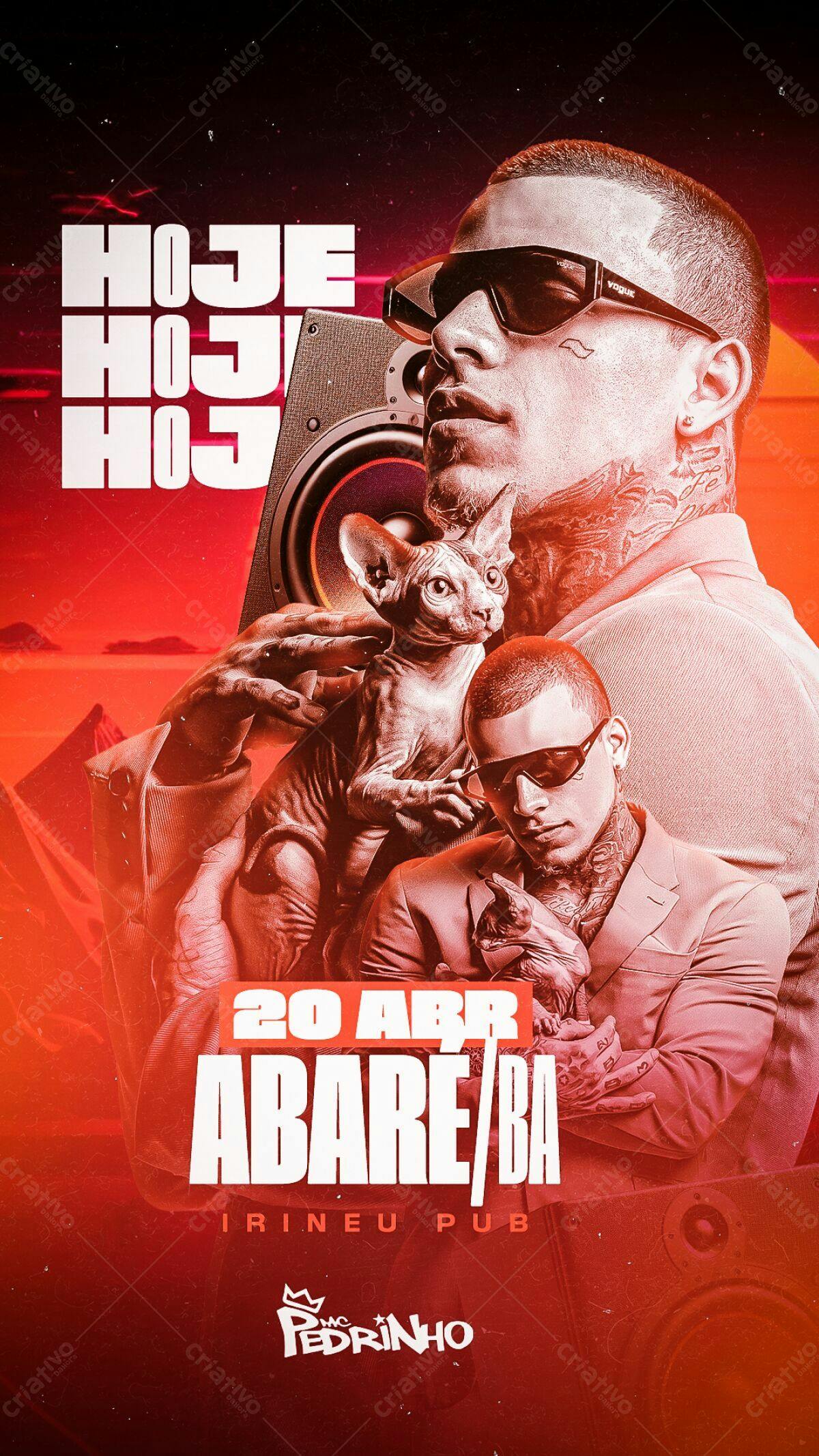 Flyer para Show do MC Pedrinho em ABARÉ/BA PSD Editável