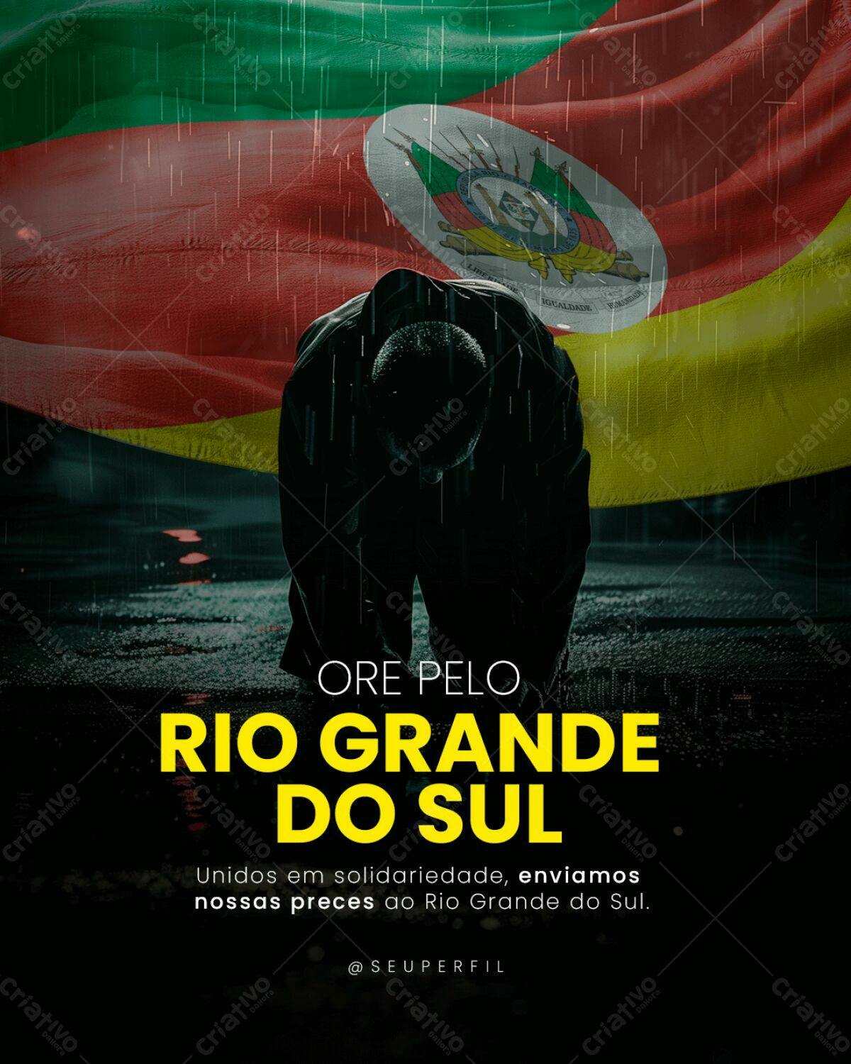 Flyer Oração pelo Rio Grande do Sul PSD Editável