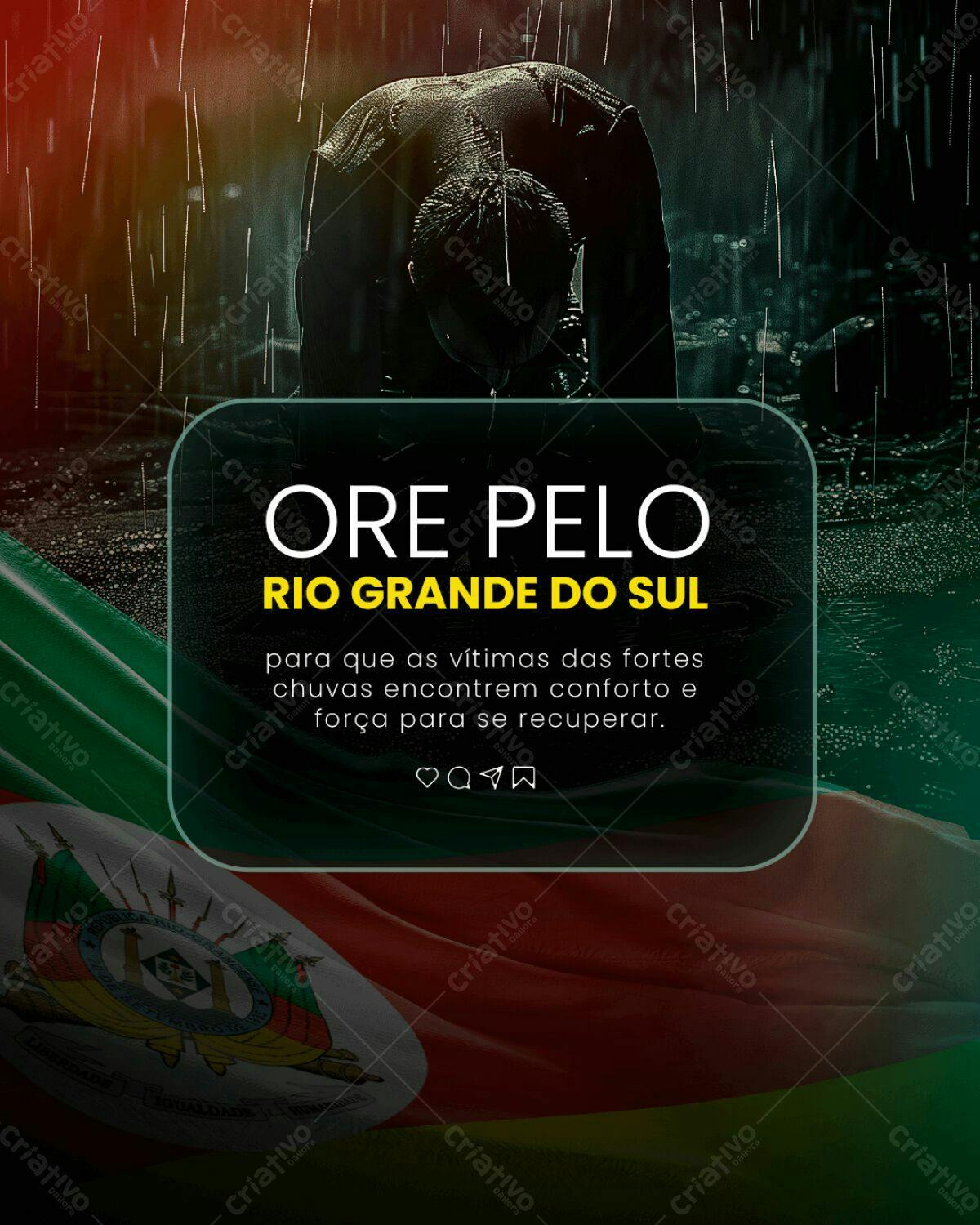 Flyer de Oração pelo Rio Grande do Sul PSD Editável