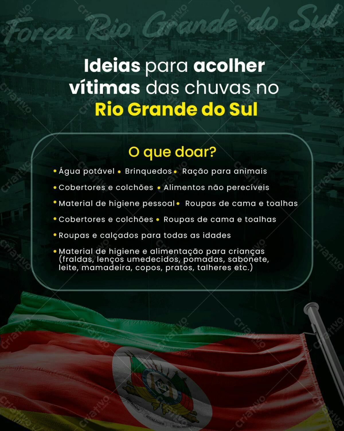 Flyer para Doação Rio Grande do Sul PSD Editável