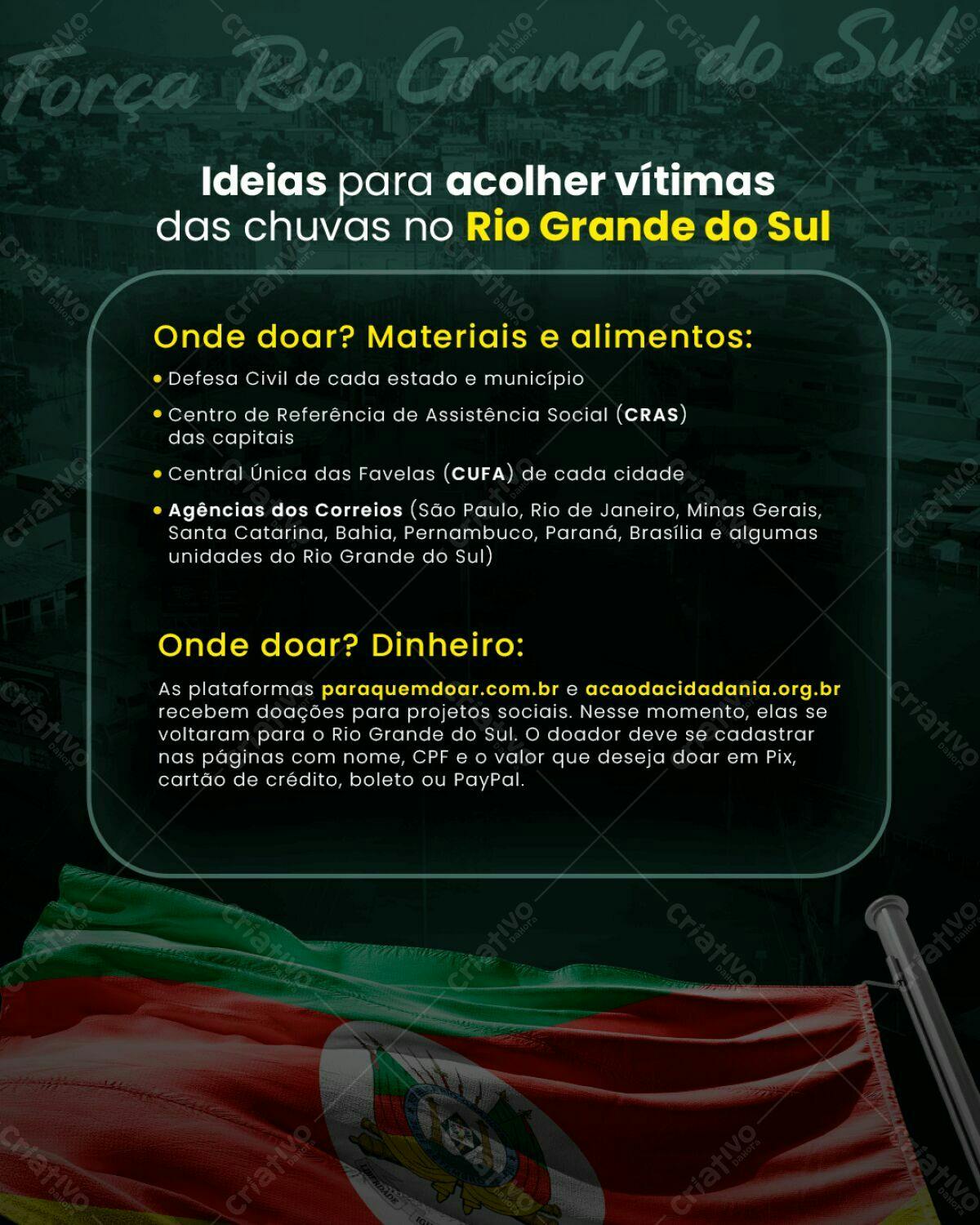 Flyer para Doação Rio Grande do Sul PSD Editável