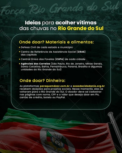 Flyer para Doação Rio Grande do Sul PSD Editável