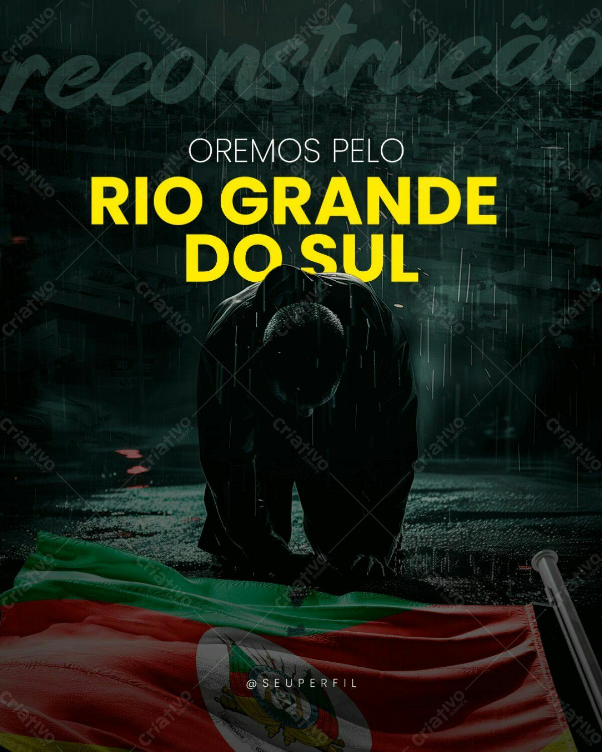 Postagem para Orações pelo Rio Grande do Sul PSD Editável