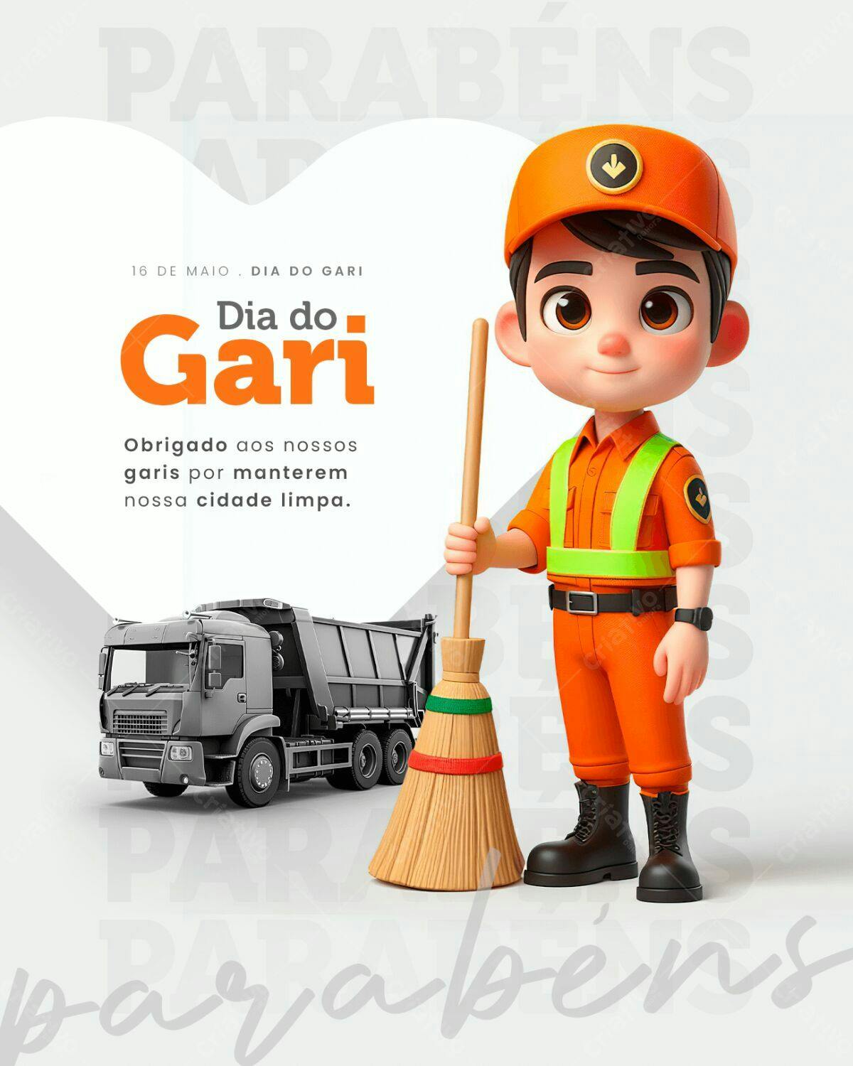 Flyer Dia do Gari PSD Editável