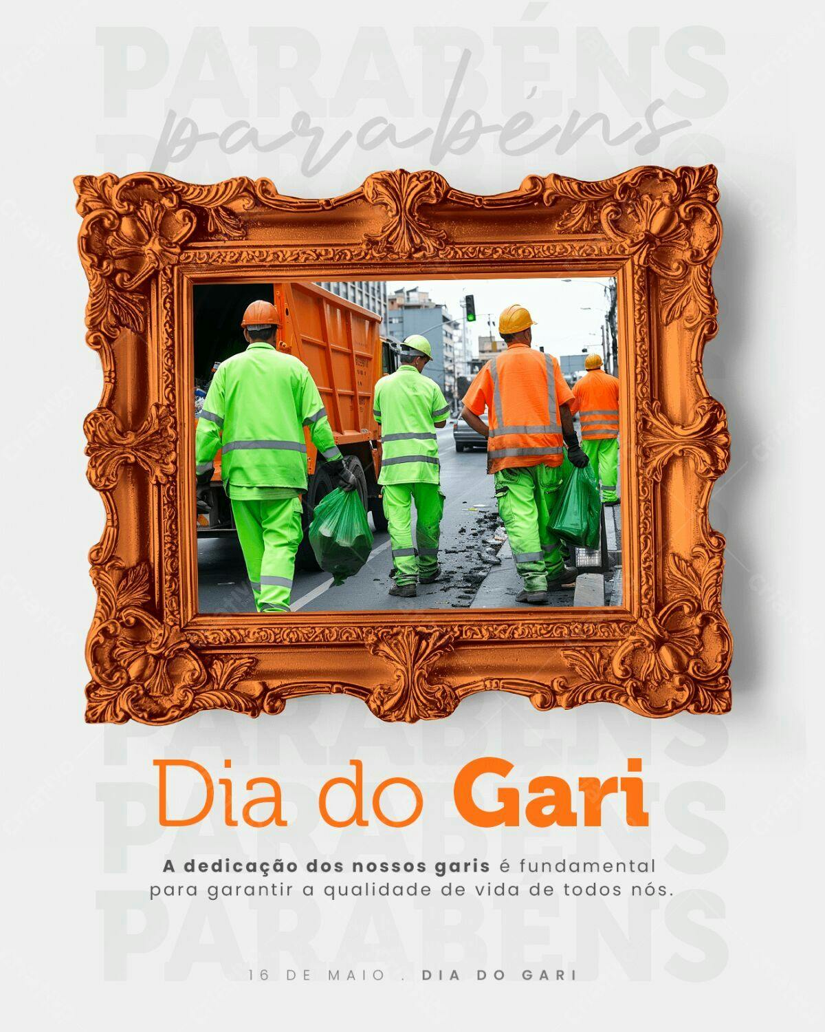 Flyer Dia do Gari PSD Editável