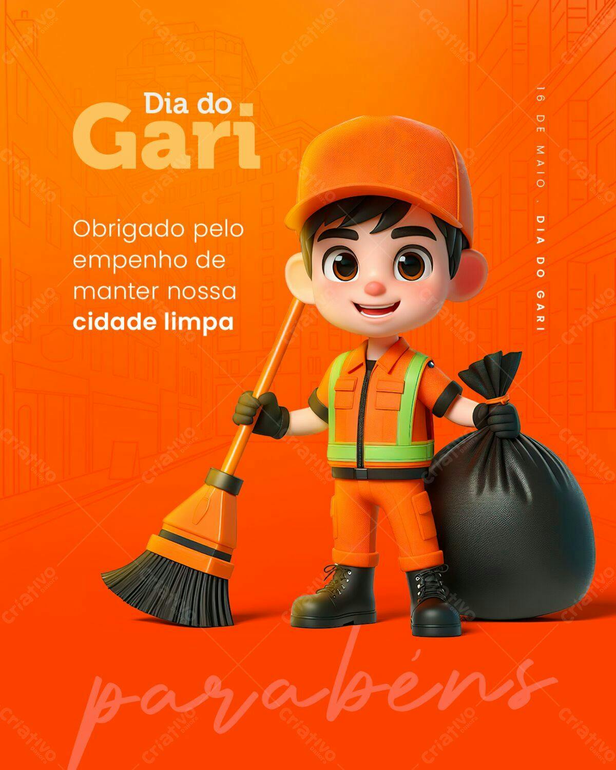 Postagem Dia do Gari PSD Editável