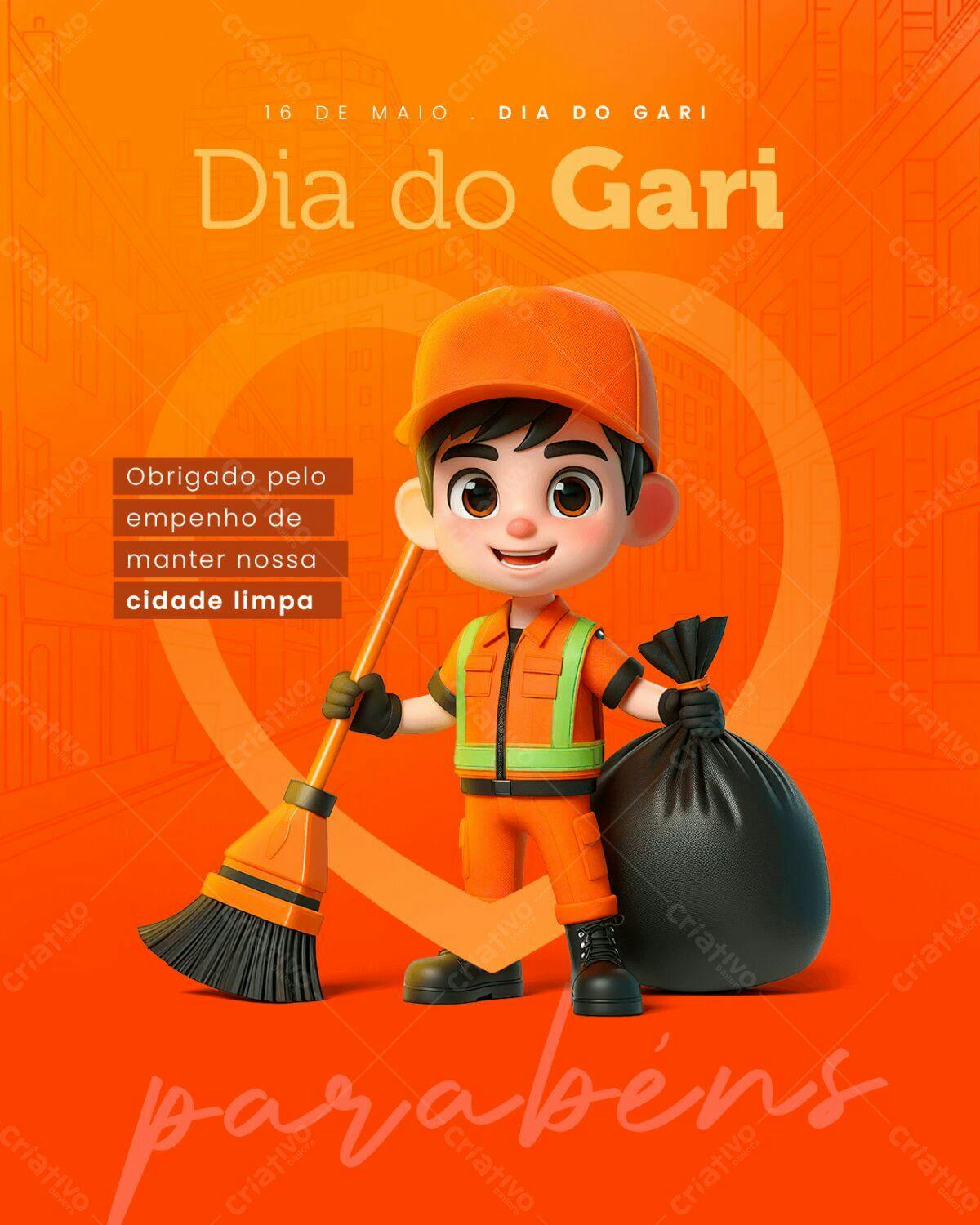 Flyer Dia do Gari PSD Editável