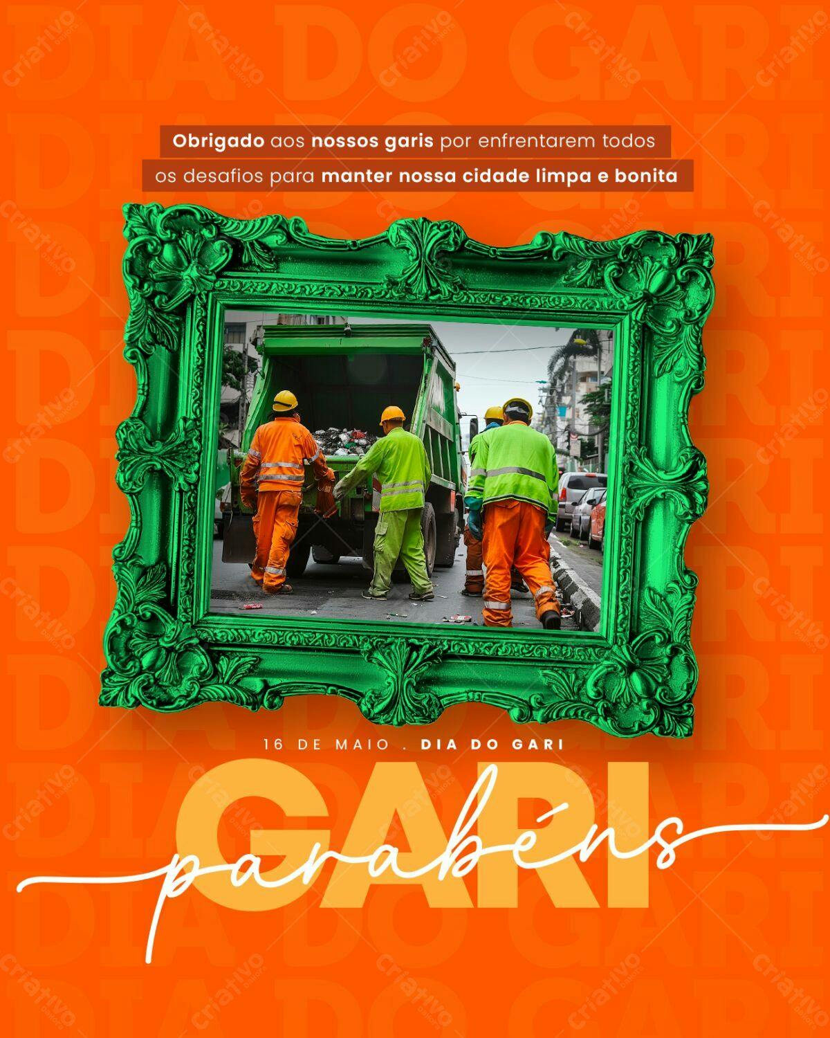 Flyer Dia do Gari PSD Editável