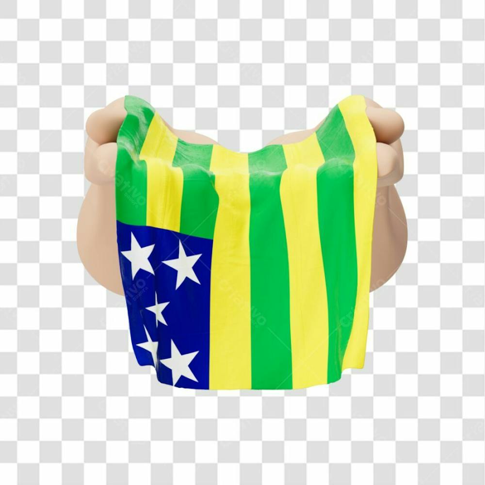 Mãos Com Bandeira Do Estado De Goiás Simbolizando Solidariedade Com Fundo Transparente Copiar