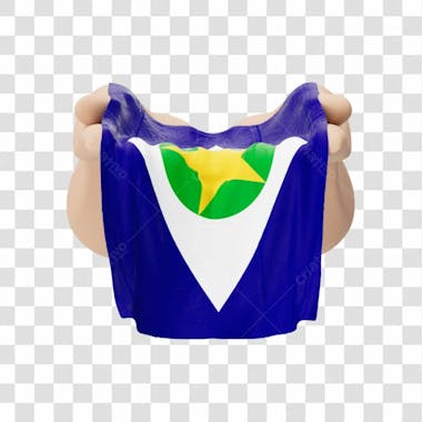 Mãos com bandeira do estado de mato grosso simbolizando solidariedade com fundo transparente copiar