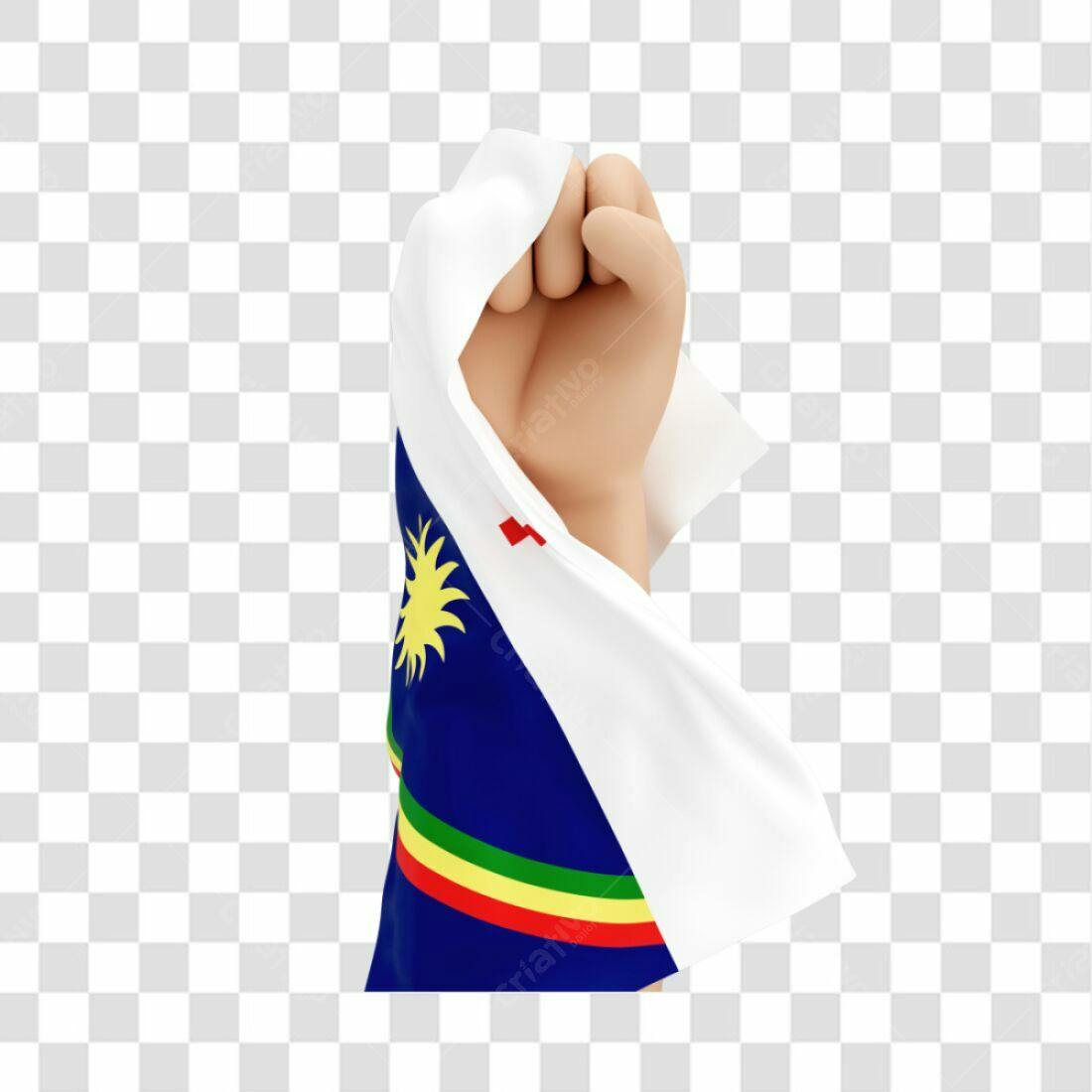 Bandeira PNG com fundo transparente mão segurando bandeira de Kiribati