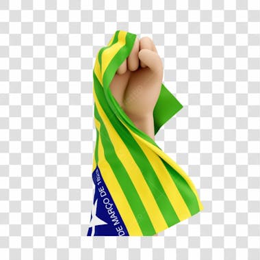 Mãos com bandeira do estado do piauí simbolizando força com fundo transparente