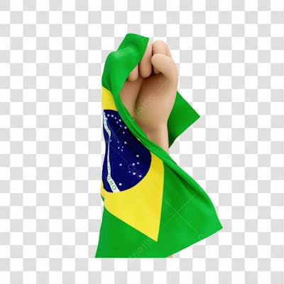 Mãos Com Bandeira Do Brasil Simbolizando Força Com Fundo Transparente
