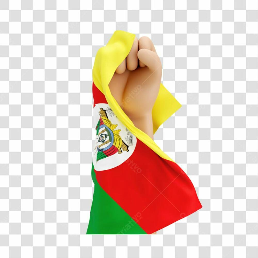 Mãos Com Bandeira Do Estado Do Rio Grande Do Sul Simbolizando Força Com Fundo Transparente