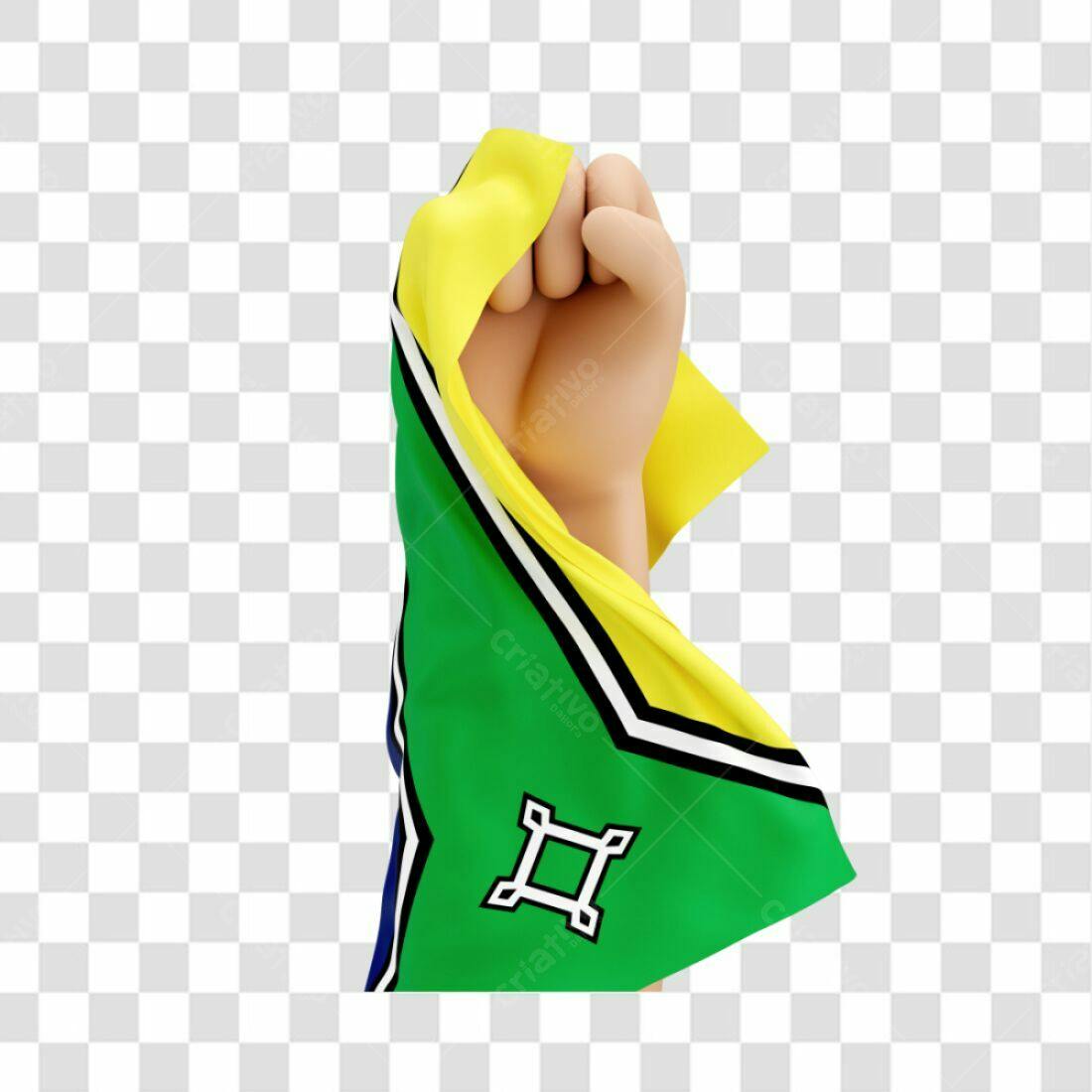 Icone Mão com Bandeira PNG com fundo transparente