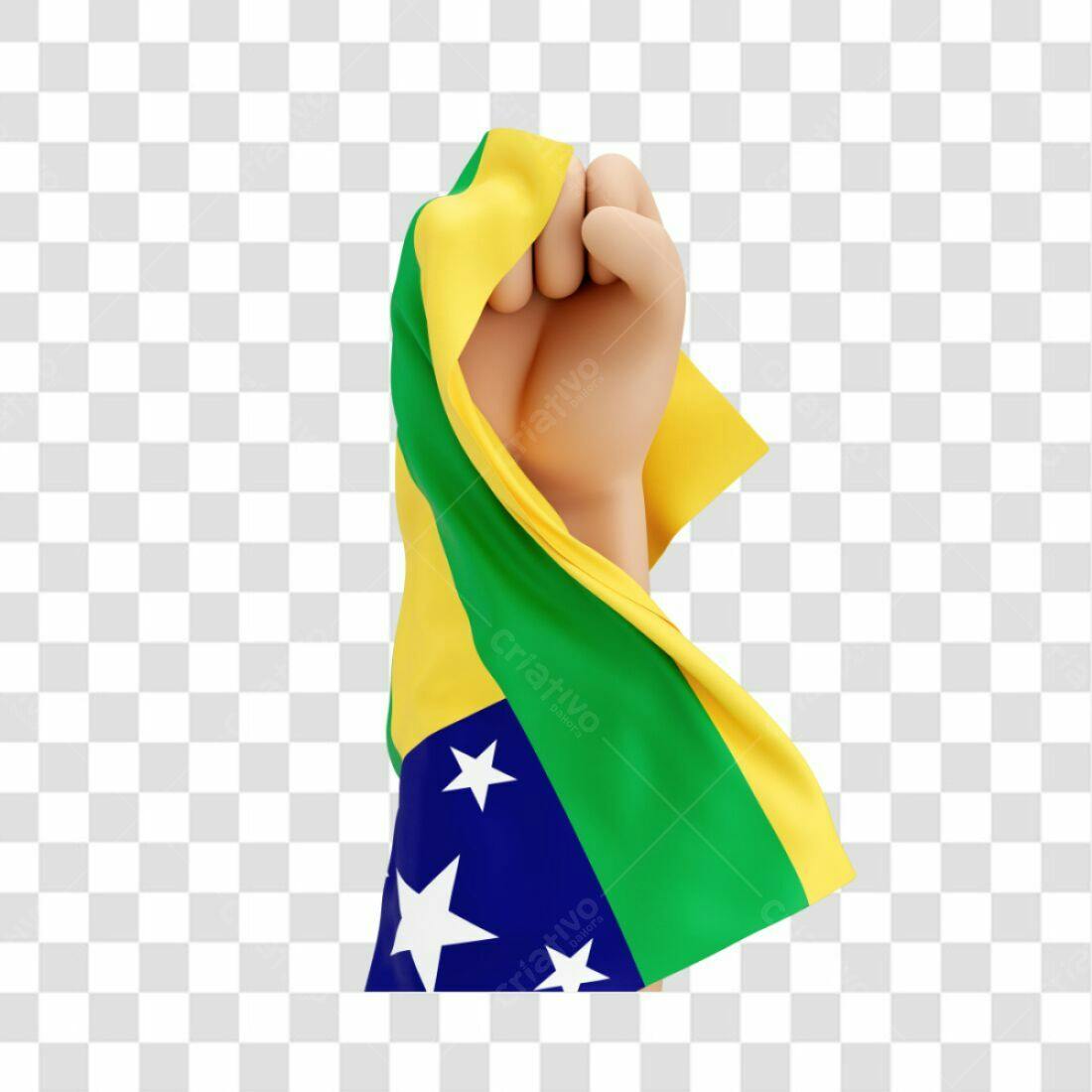 Icone mão com bandeira Sao Tome e Principe PNG com fundo transparente