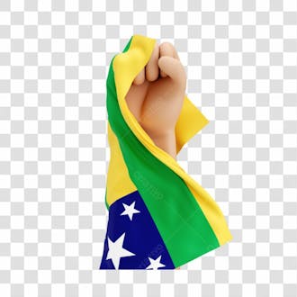 Mãos com bandeira do estado de sergipe simbolizando força com fundo transparente