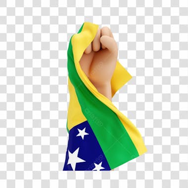 Mãos com bandeira do estado de sergipe simbolizando força com fundo transparente