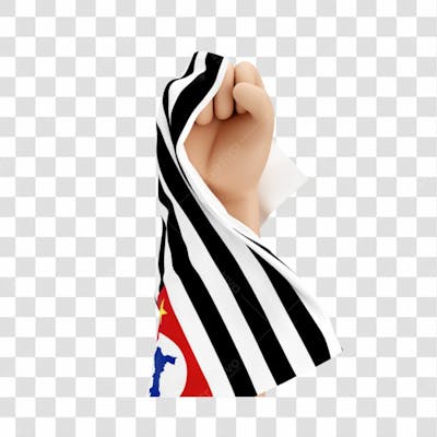 Mãos Com Bandeira Do Estado De São Paulo Simbolizando Força Com Fundo Transparente