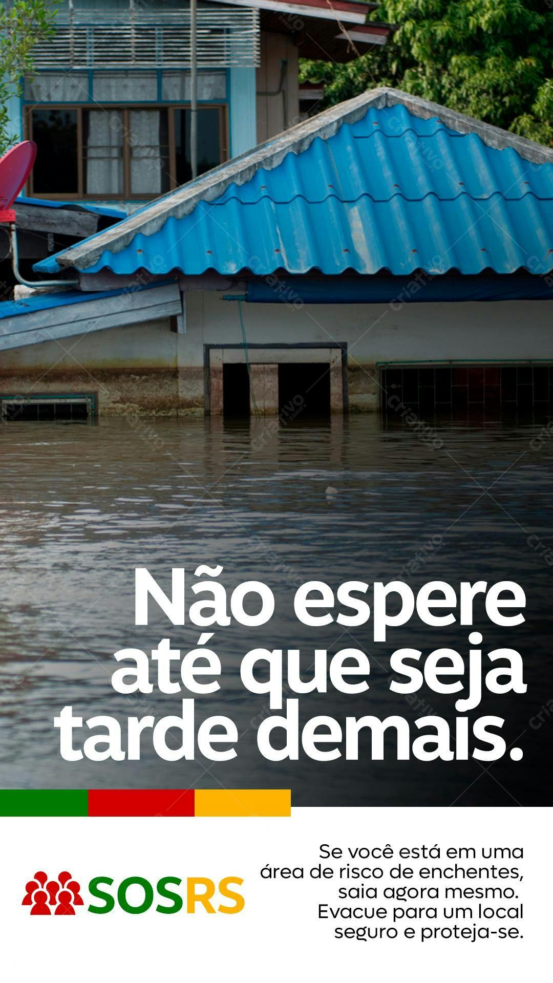 Flyer Prevenção de Enchentes PSD Editável
