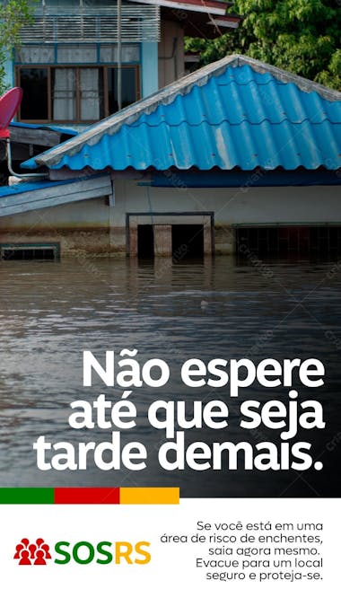 Rio grande do sul sos evacuação área de risco rs story psd editável