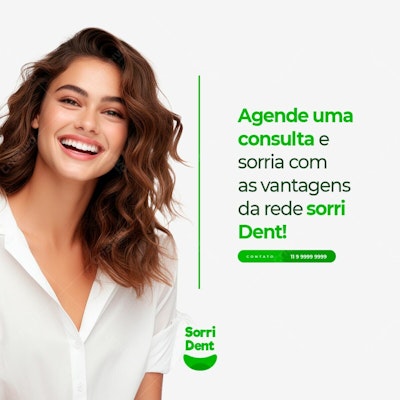 Post para Redes Sociais Sorri Dent PSD Editável