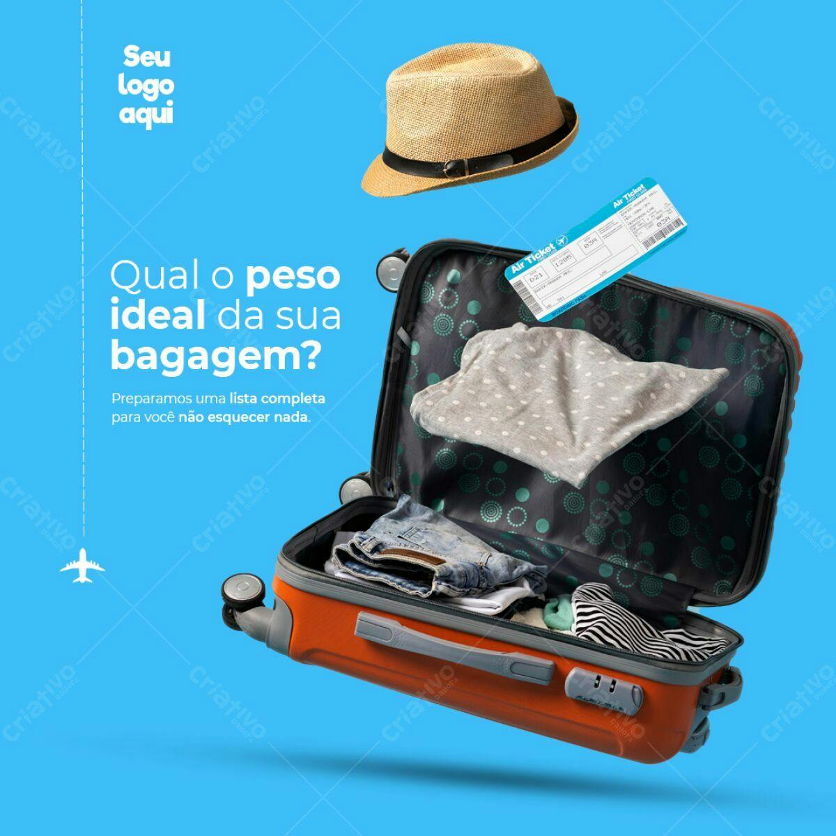 Flyer Mala de Viagem PSD Editável