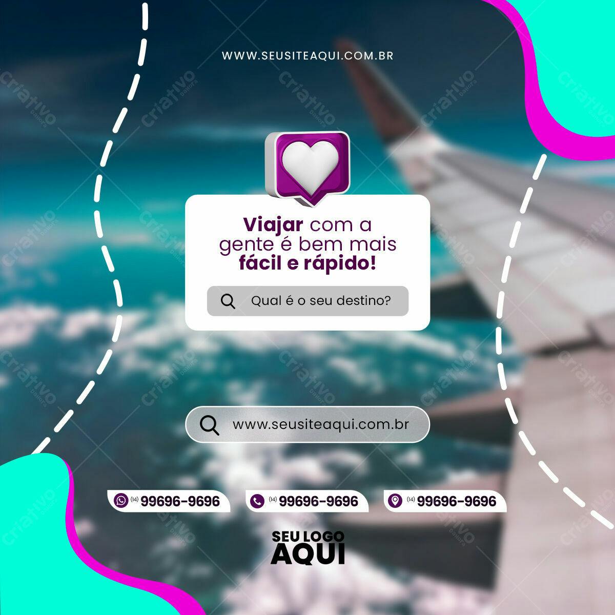 Post para Redes Sociais Viagens PSD Editável