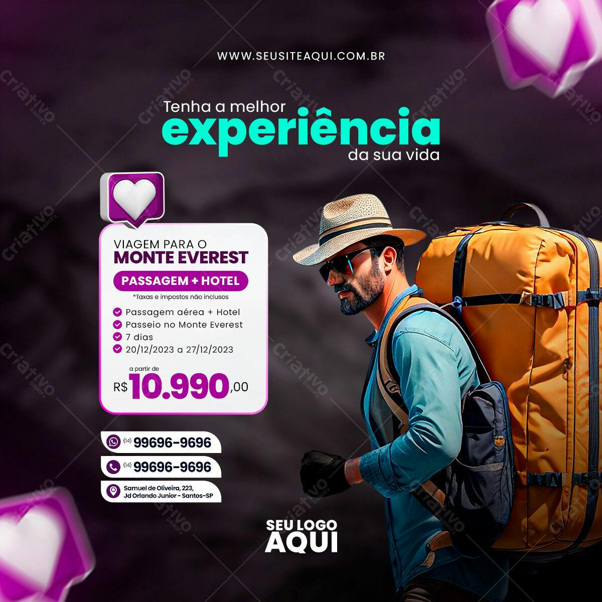 Flyer para Viagem ao Monte Everest PSD Editável