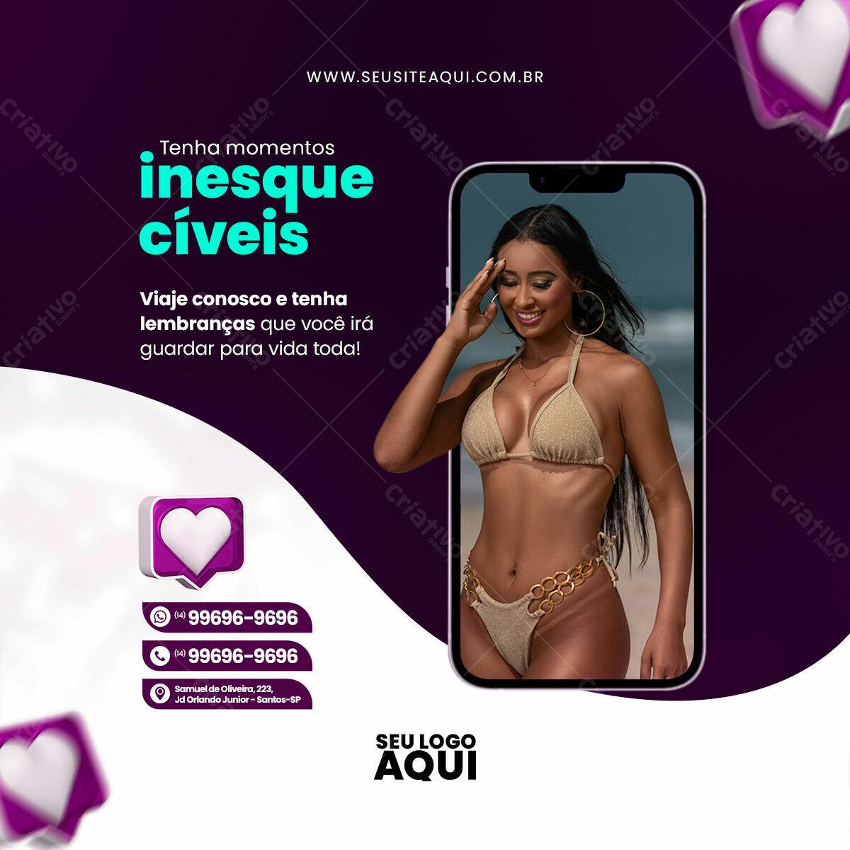 Post Instagram Modelo Biquini PSD Editável