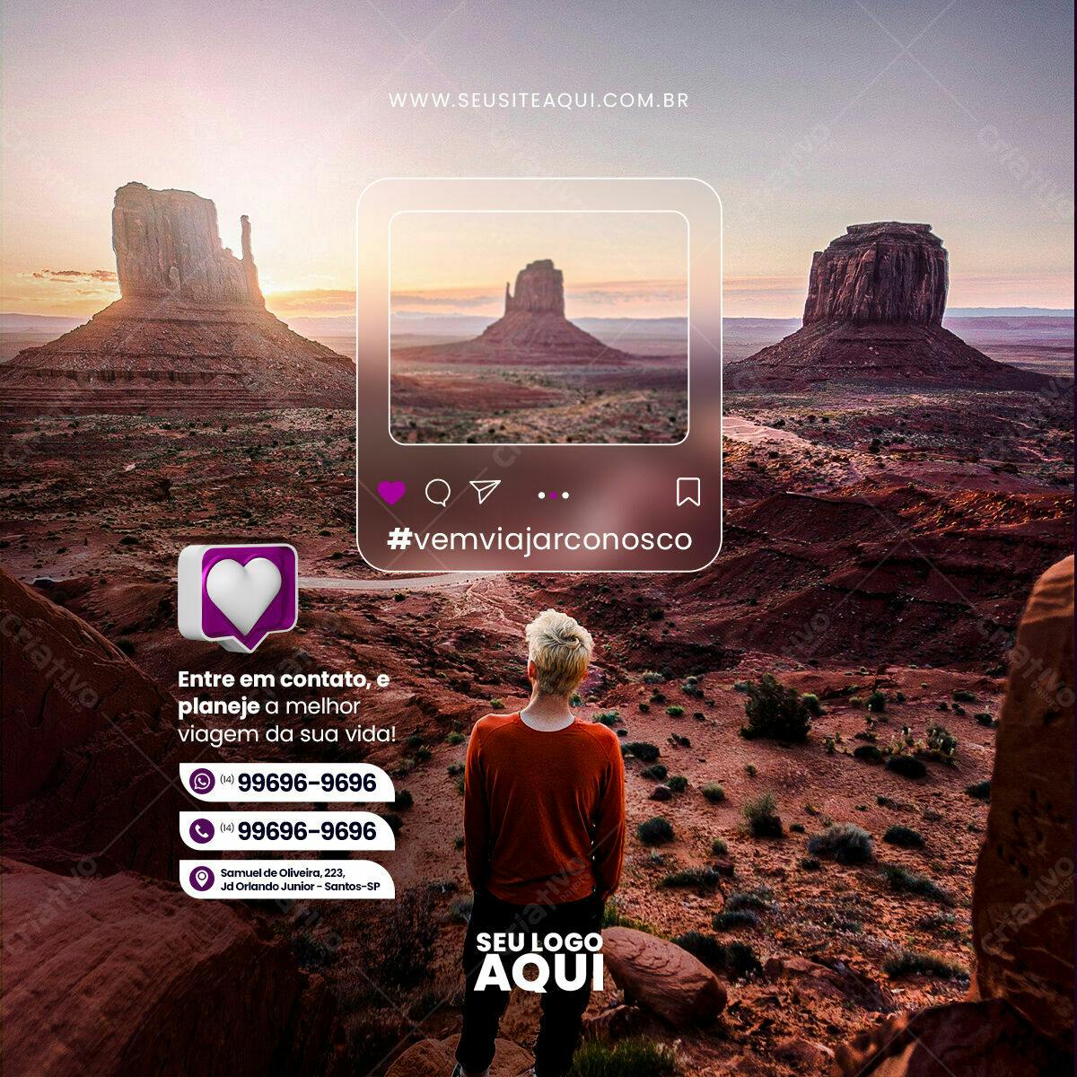 Post Instagram para Agências de Viagem PSD Editável