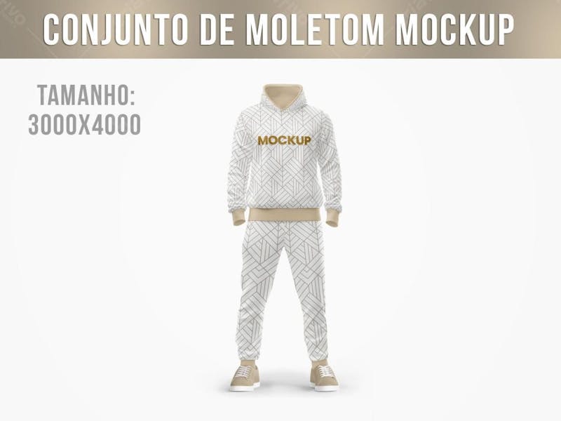 Conjunto moletom blusa calça mockup vista de frente