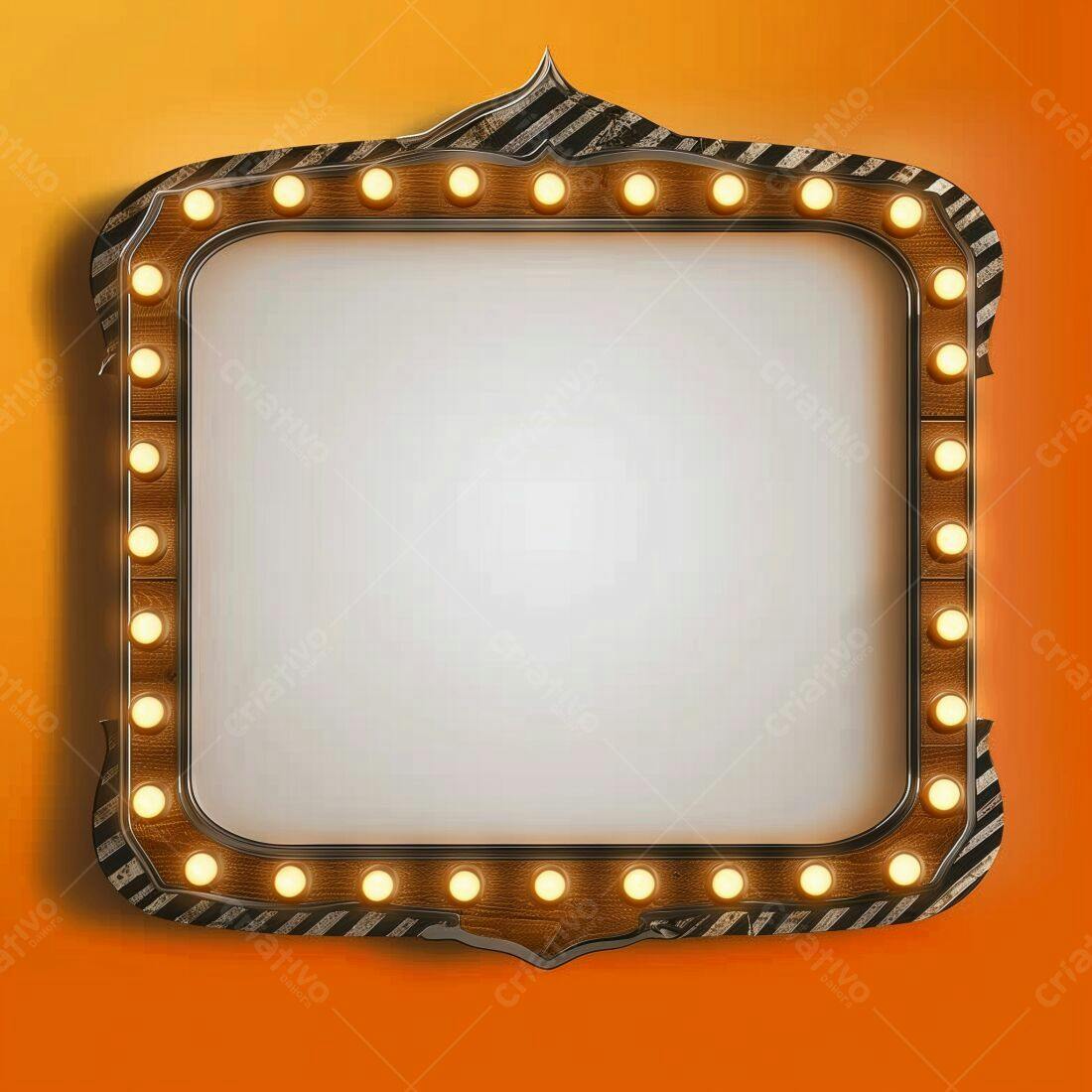 Quadro de Luz Vintage com Moldura de Madeira