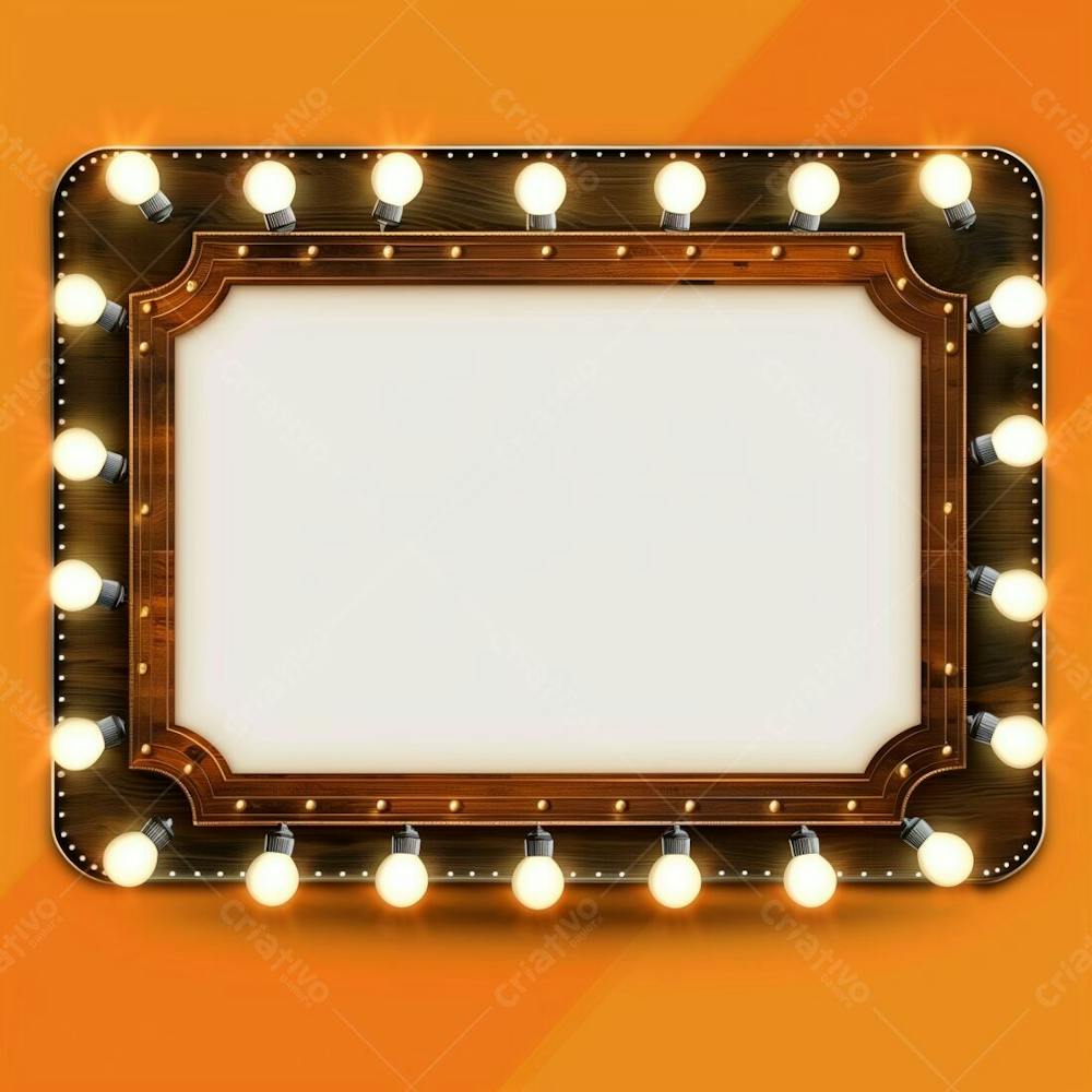 Elemento 3D, Placa, Letreiro Com Luzes