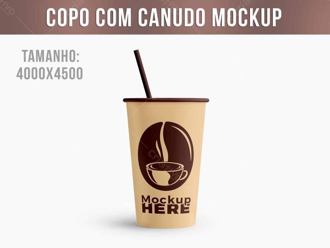 Mockup Copo Café: Design Minimalista em Marrom e Bege