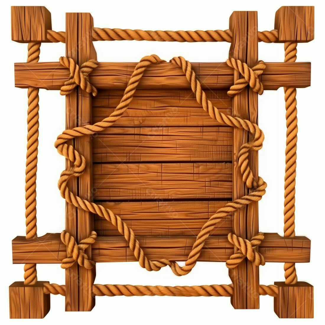 Placa de Madeira com Cordas Decorativas