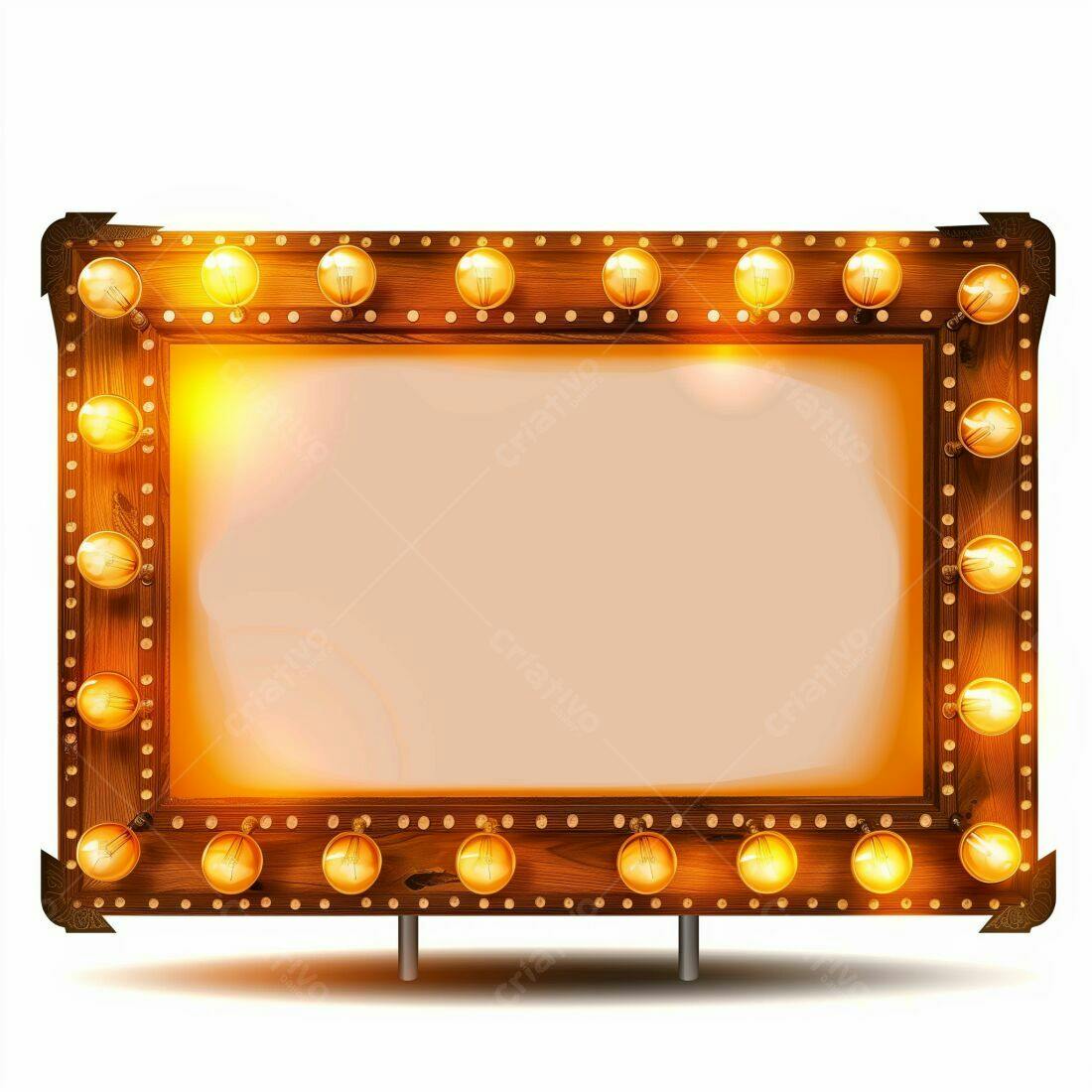 Quadro de Luz Vintage em Madeira com Lâmpadas